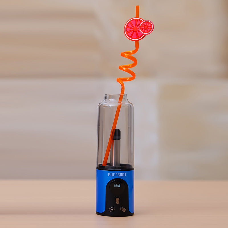 Puffshot Portable Easy-to-Use Vape Cup Blue for 510 Cartridge & Dab