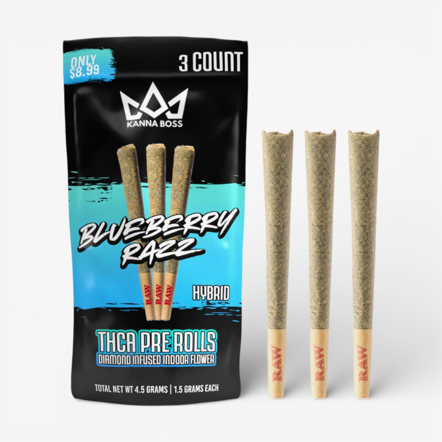 Kanna Boss Diamond Infused Pre-Rolls (3-Pack | 1.5g Each)