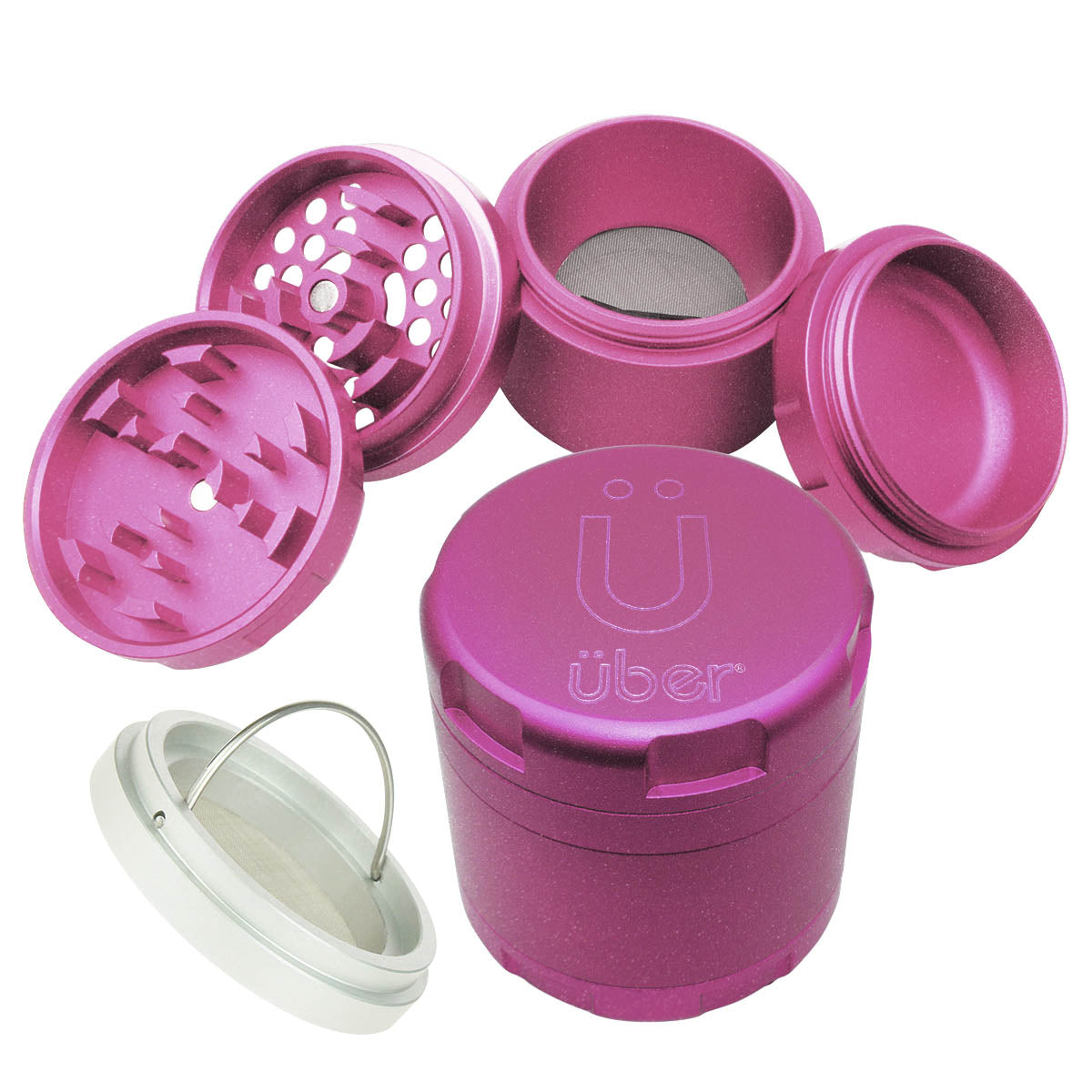 Uber 4.2 Non Stick Grinder 4pc 2.5" 63mm CNC - Matte