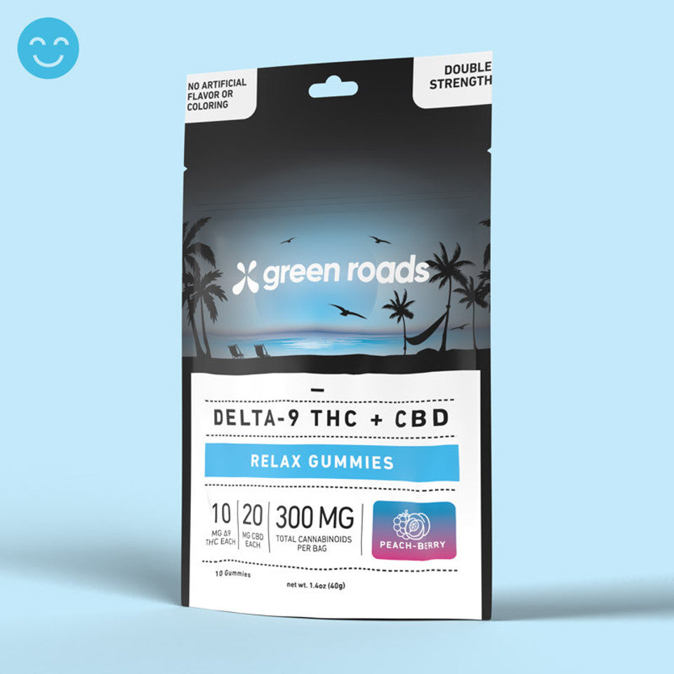 Green Roads D9 + CBD Relax Gummies | (30ct) 300mg