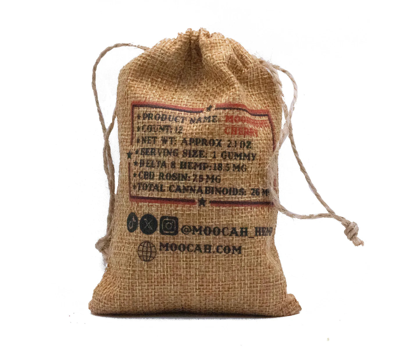 Moocah Gummies 20mg D8 + 5mg CBD rosin - 6 or 12 ct