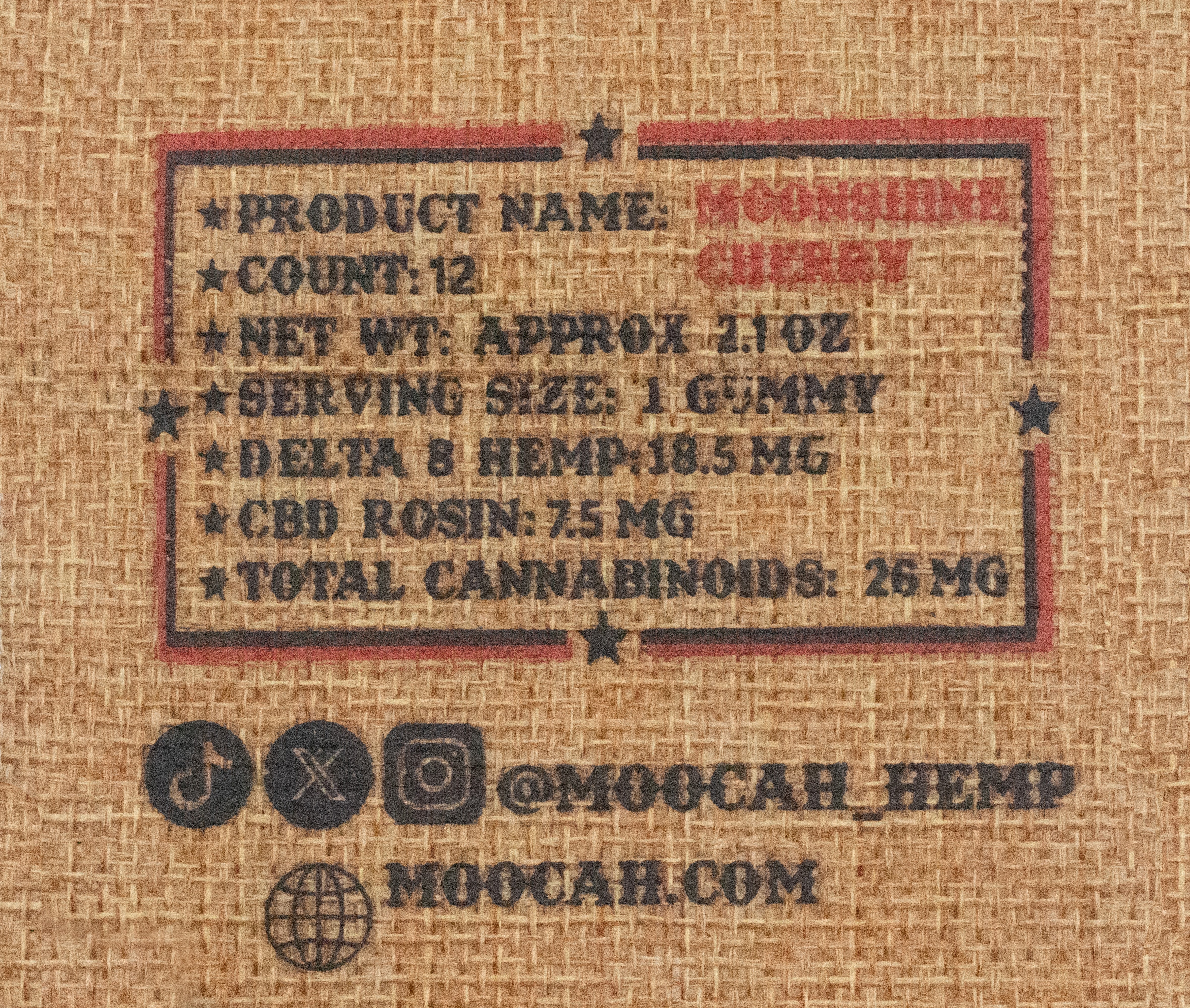 Moocah Moonshine Cherry 25mg - 12 CT