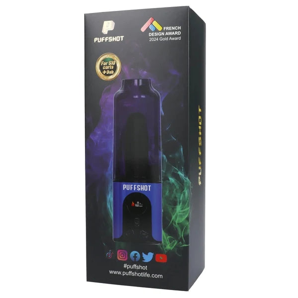 Puffshot Portable Easy-to-Use Vape Cup Blue for 510 Cartridge & Dab