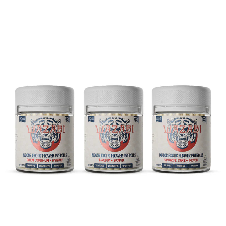 WAZABI 1.25G THC-A PREROLLS - 50 COUNT