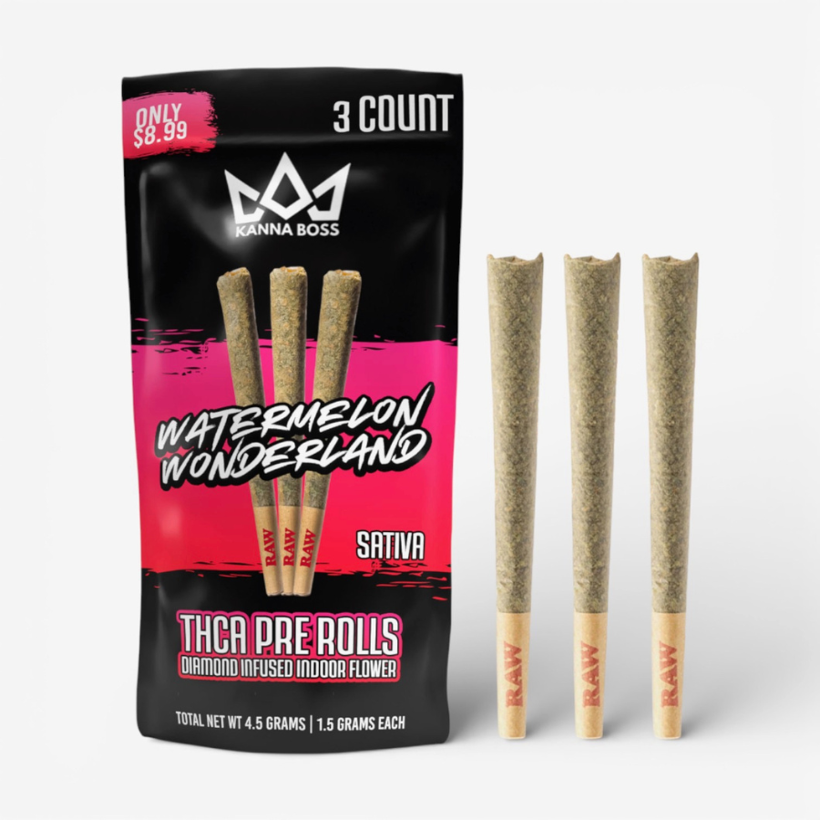 Kanna Boss Diamond Infused Pre-Rolls (3-Pack | 1.5g Each)