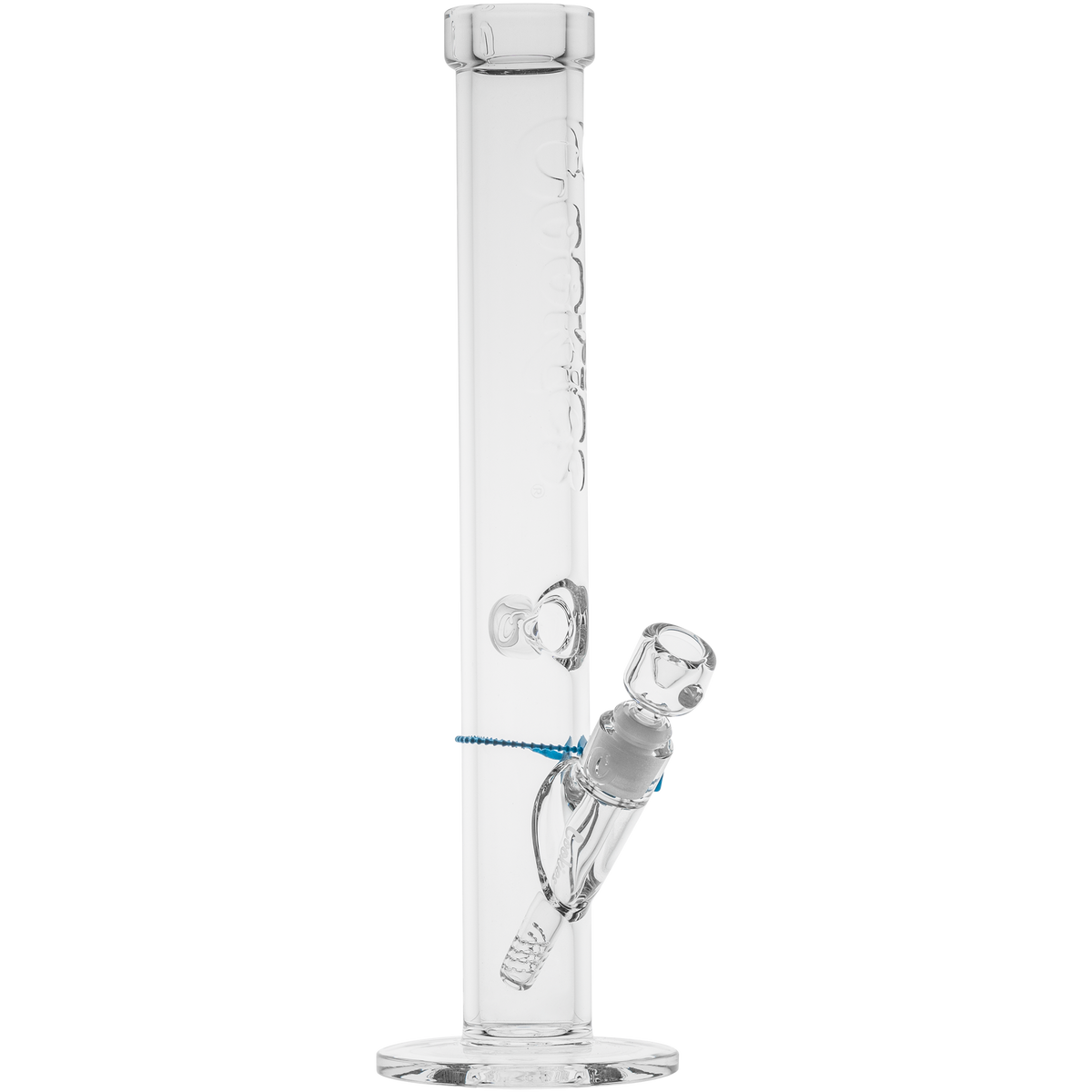 Cookies 17" Flame Straight Water Pipe Clear Logo