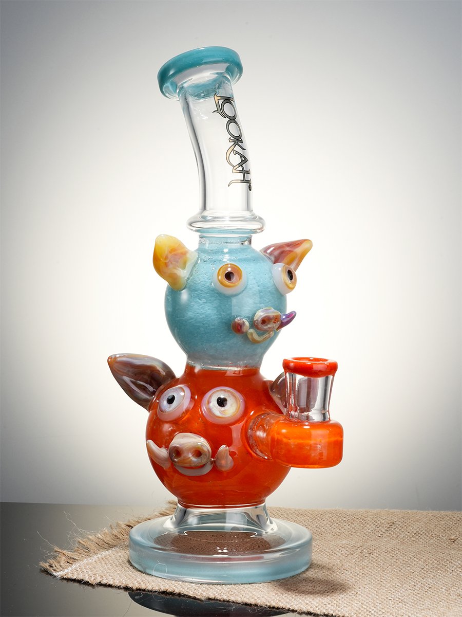 Lookah Rig 9.5" Cute Double Piggy Dab Rig