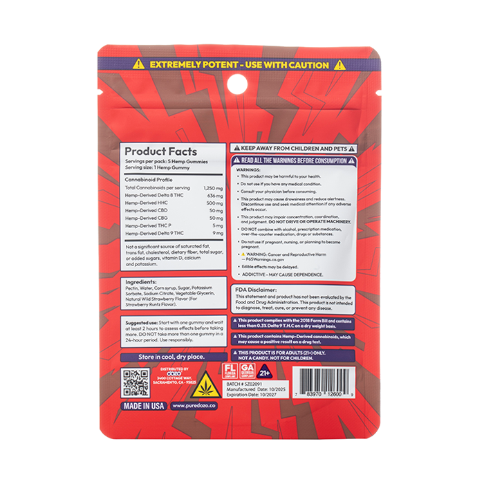 Dozo THC Mega Smashers Gummies - 6250mg