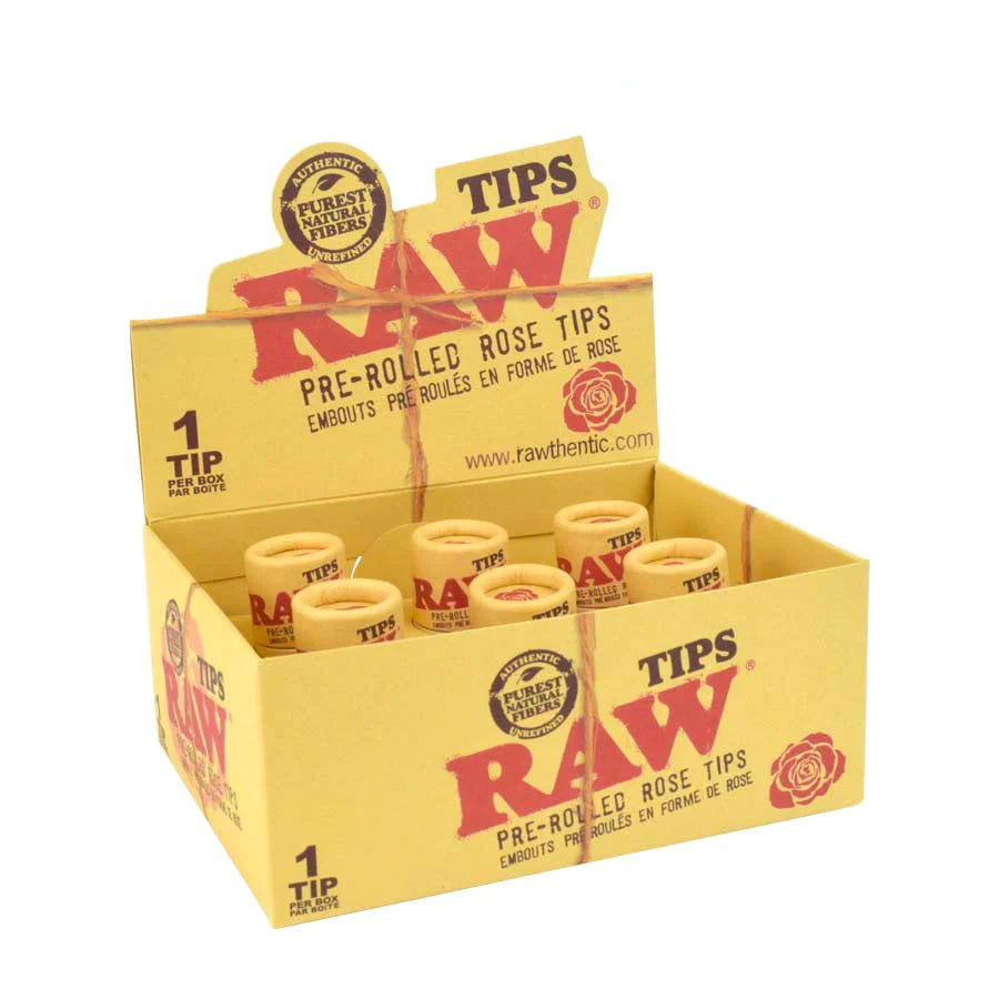 Raw Pre-Rolled Rose Tips - 6 Count Per Display