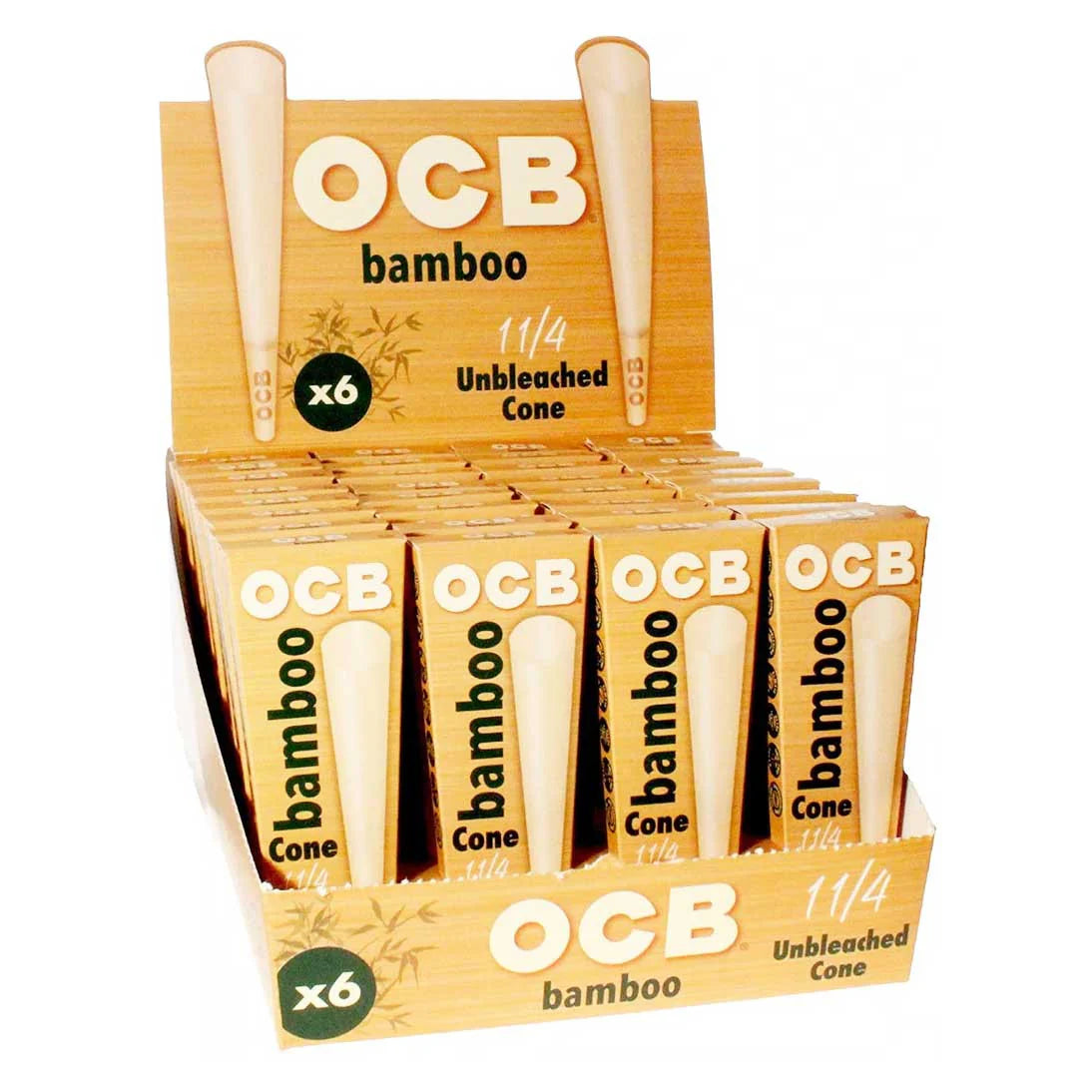 Ocb - Bamboo Cone 1 1/4 - 6 Cones Per Pack - 32 Packs Per Box