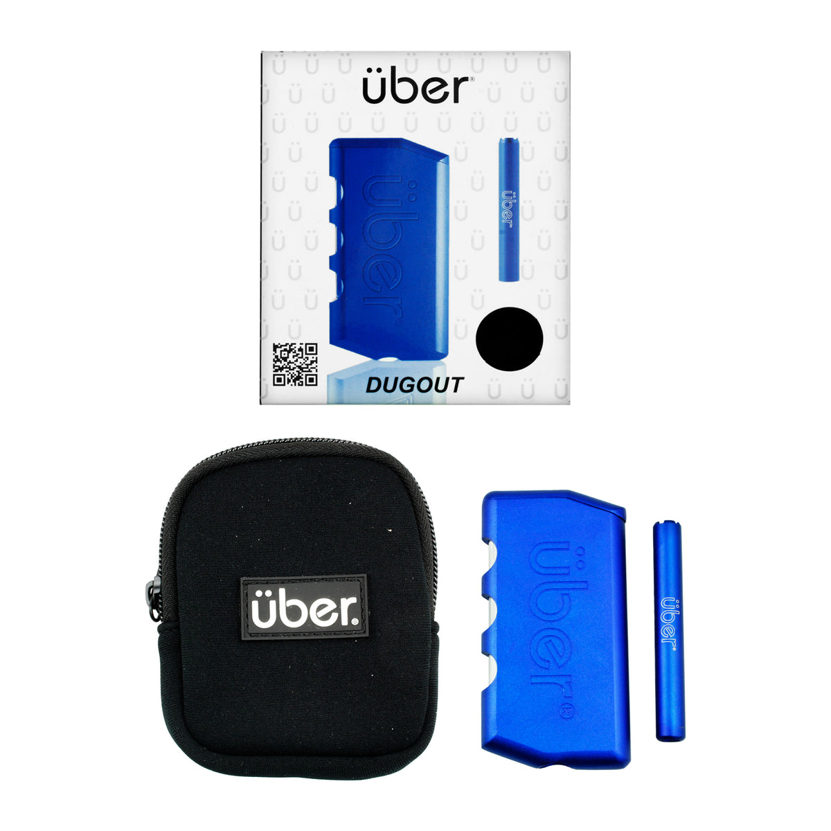 Uber 3.75" CNC Aluminum Dugout w/ Bat & Travel Case Blue
