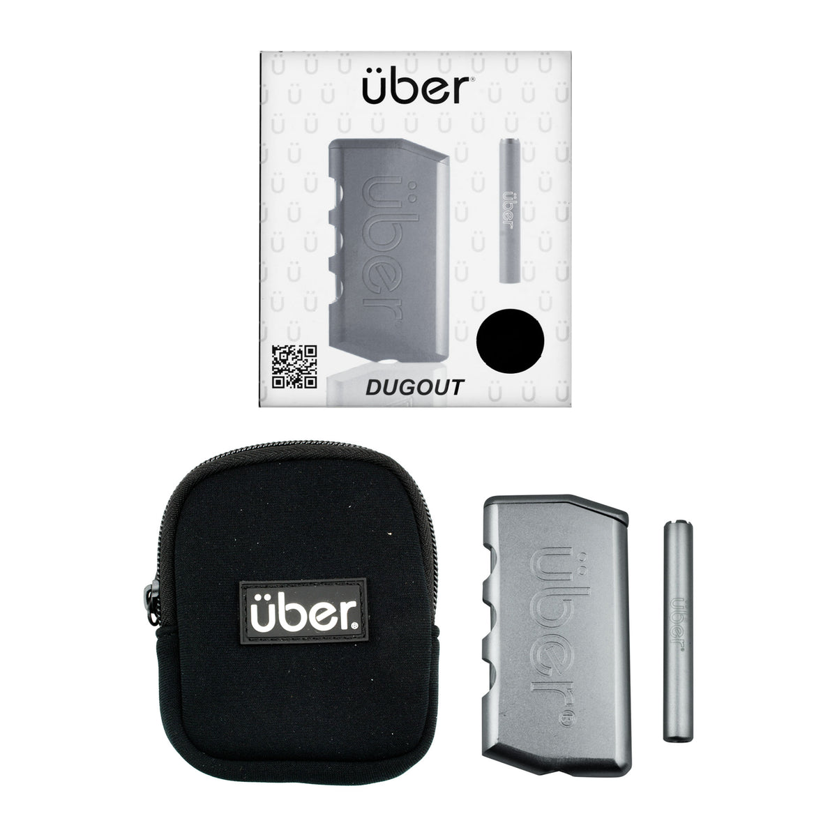 Uber 3.75" CNC Aluminum Dugout w/ Bat & Travel Case Gray