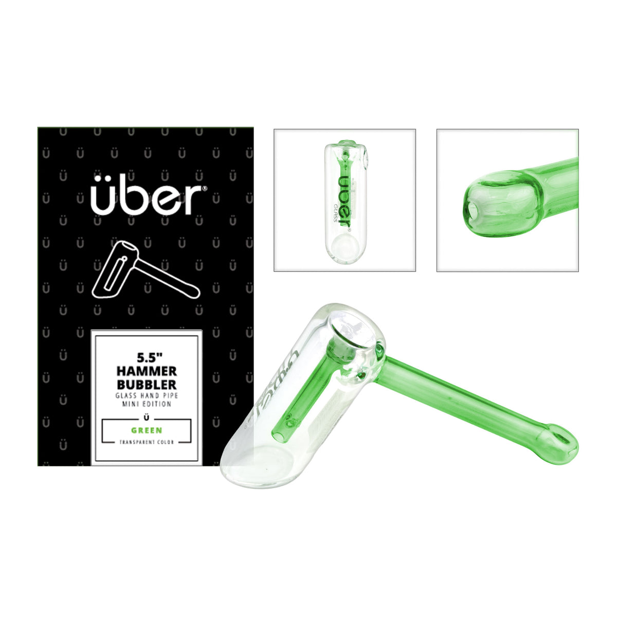 Uber 5.5" Mini Hammer Bubbler Green