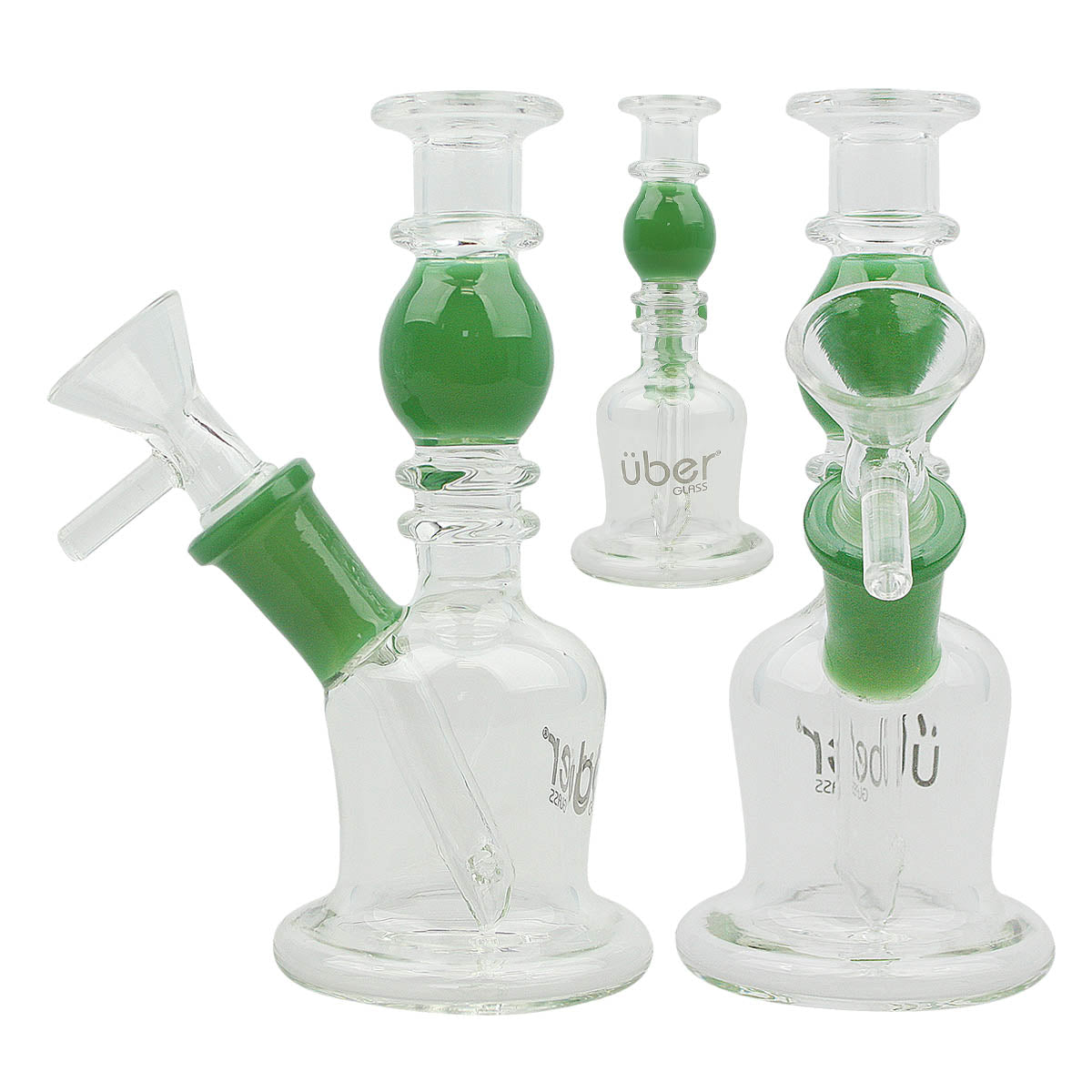 Uber 5" (4mm) Stemless Waterpipe Jade Green
