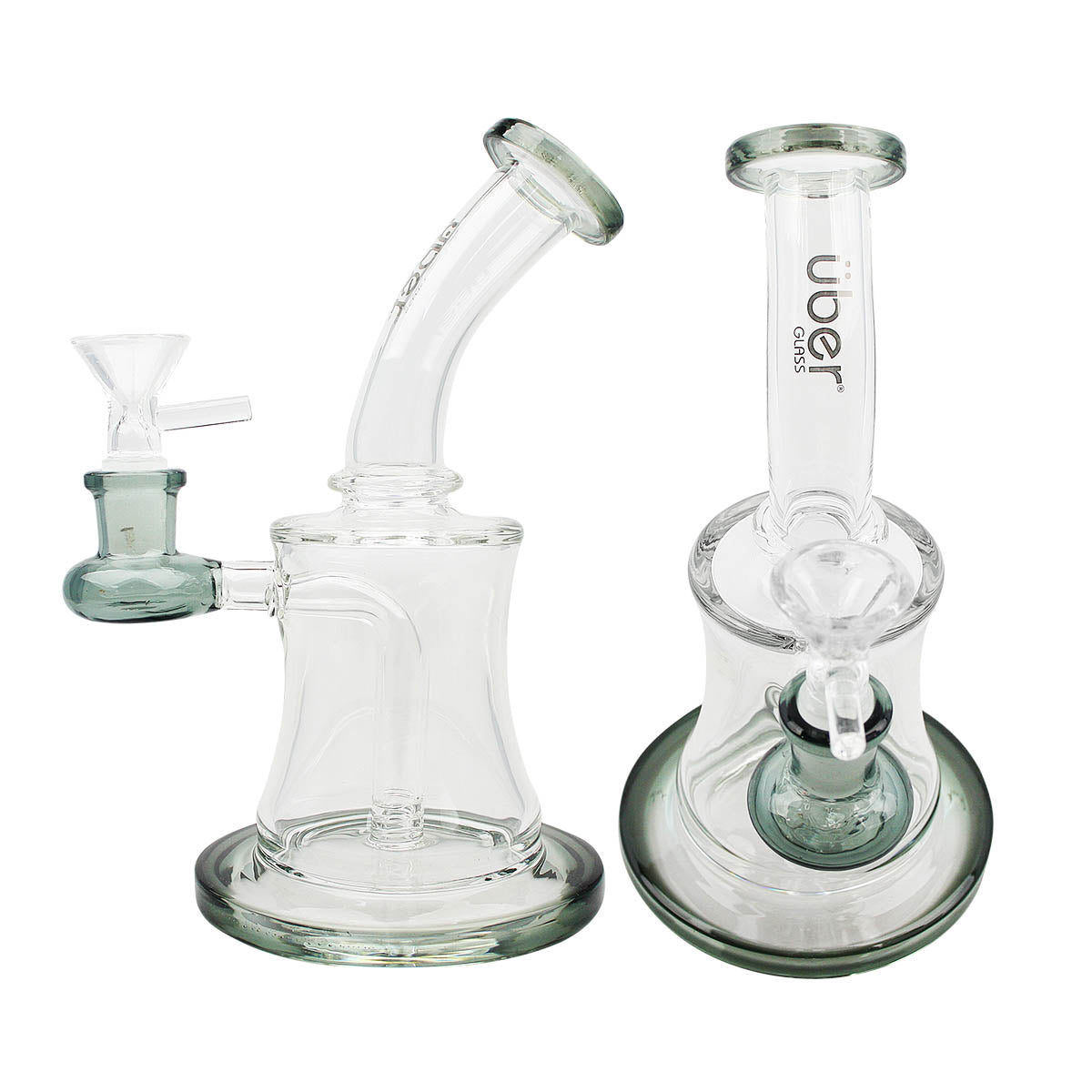 Uber 7" (5mm) Stemless Bent Neck Waterpipe Gray