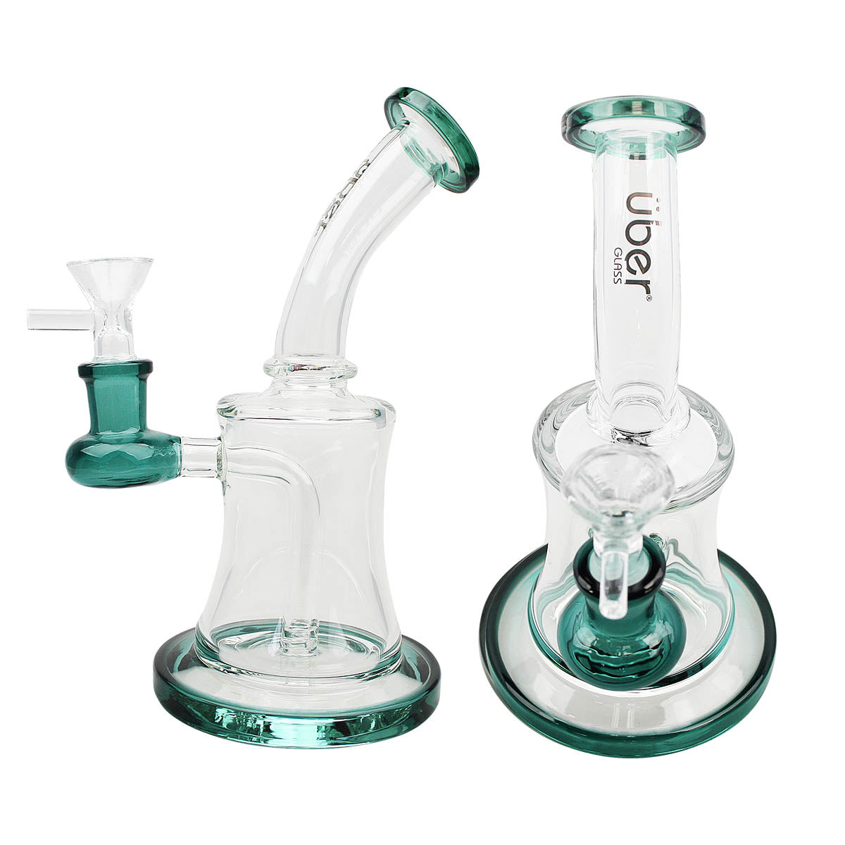 Uber 7" (5mm) Stemless Bent Neck Waterpipe Lake Green