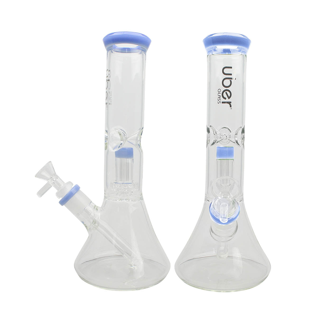 Uber 11" Beaker Waterpipe w/ Ice Pinch & Tree Perc Jade Blue