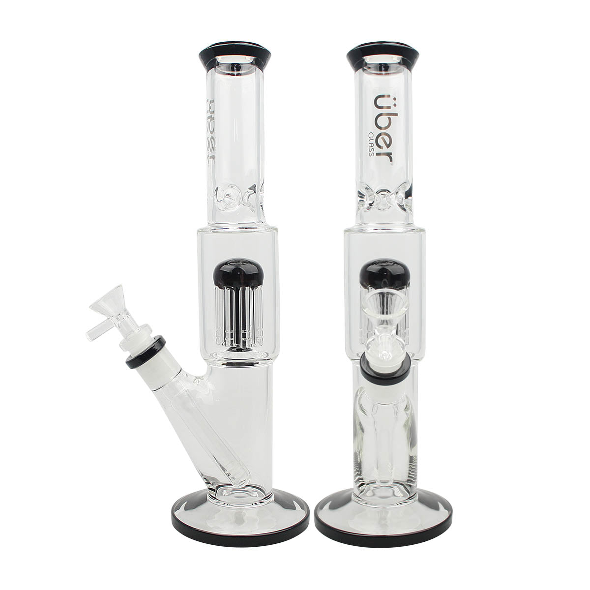 Uber 12" Waterpipe w/Ice Pinch & Tree Perc Black