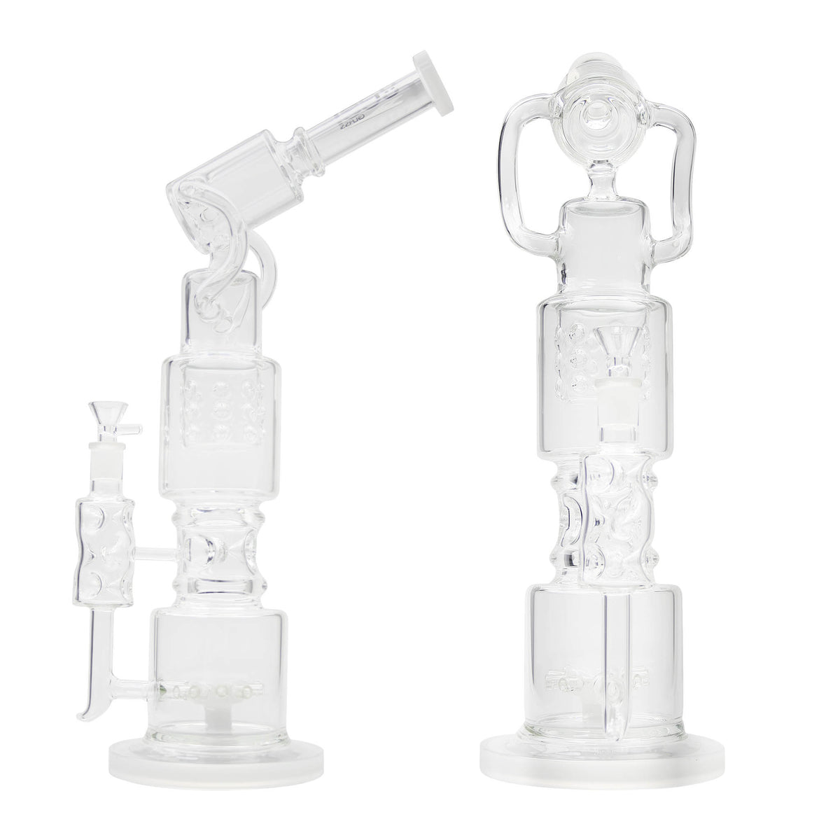 Uber 16" (5mm) Glass Recycler Waterpipe - Style 003 Jade White