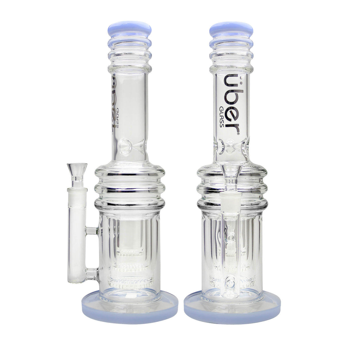 Uber 16" (5mm) Glass Recycler Waterpipe - Style 005 Jade Blue