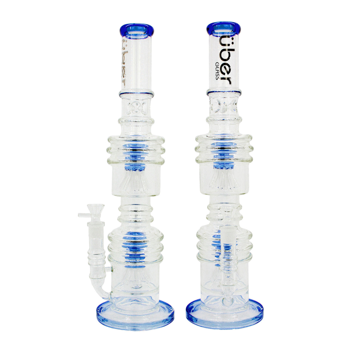 Uber 21" (5mm) Glass Recycler Waterpipe Blue