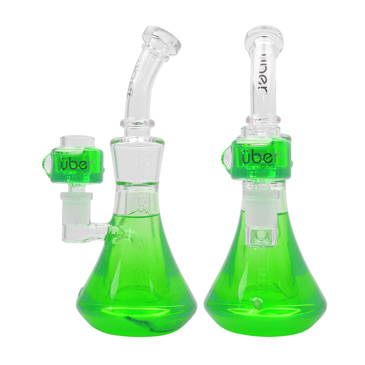 Uber 8" Freezable Waterpipe - Style 001 Green