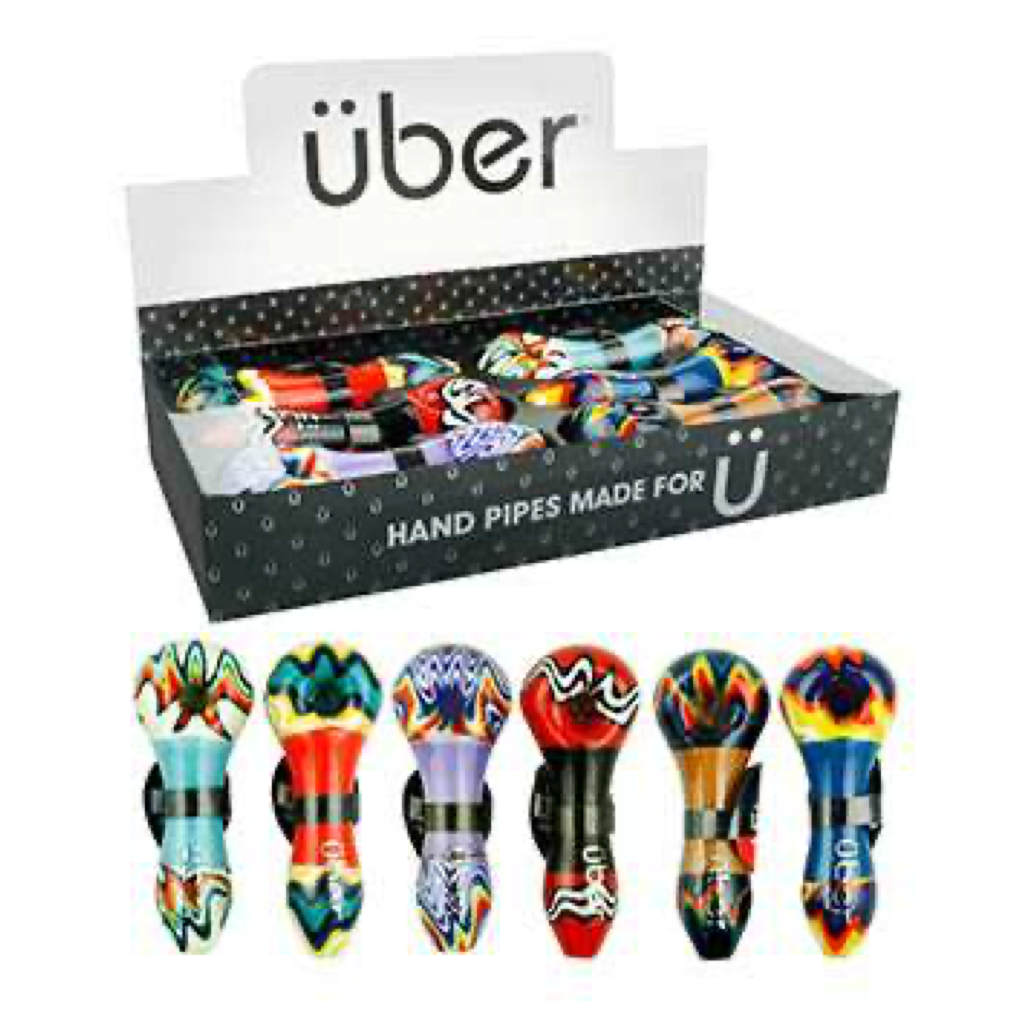 Uber I/O 4" Glass Spoon w/ Built-In Screen 6CT Display Design S05