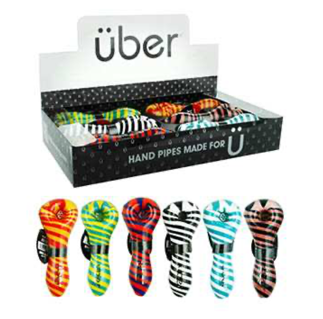 Uber I/O 4" Glass Spoon w/ Built-In Screen 6CT Display Design S13