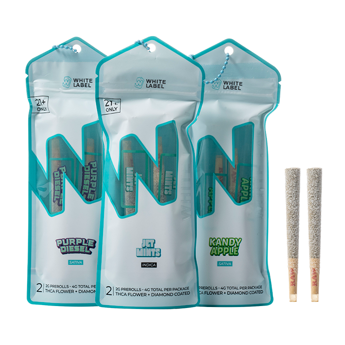 White Label THCA 2X2 Gram Pre Rollz 4G