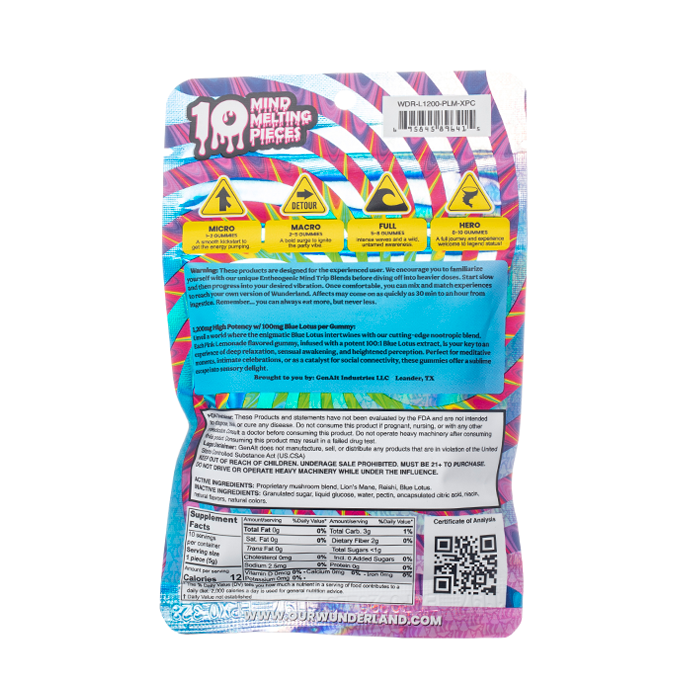 Wunder Mind Melt Mushroom Gummies 12000mg