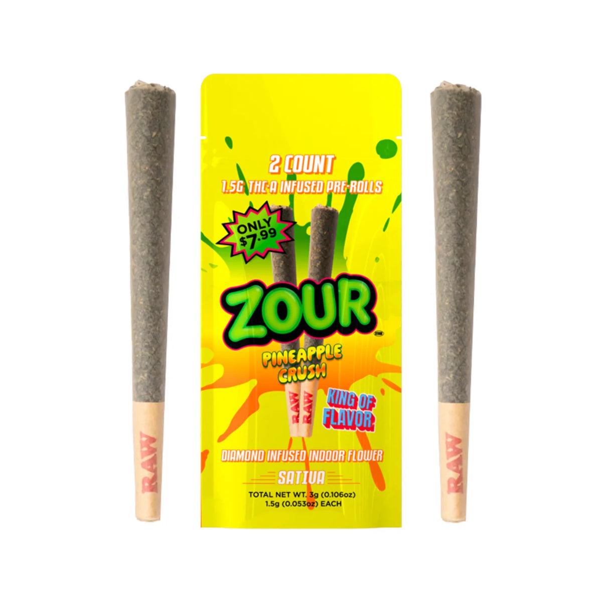 Zour Stash THCA Diamond Infused Pre-Rolls 1.5G (2 Pack)