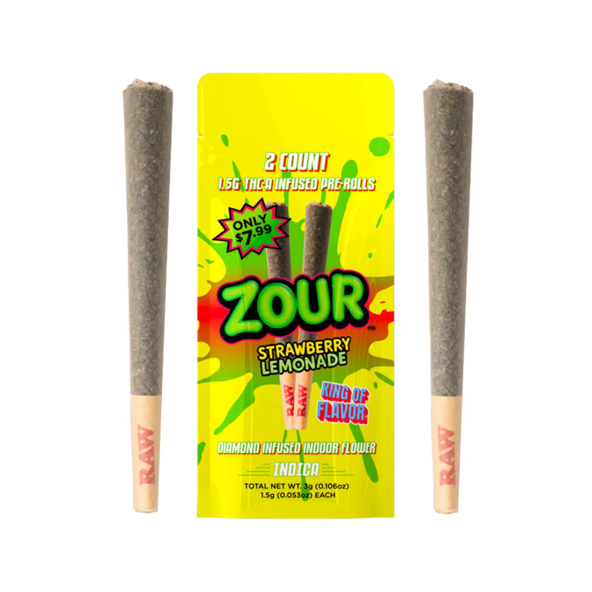 Zour Stash THCA Diamond Infused Pre-Rolls 1.5G (2 Pack)