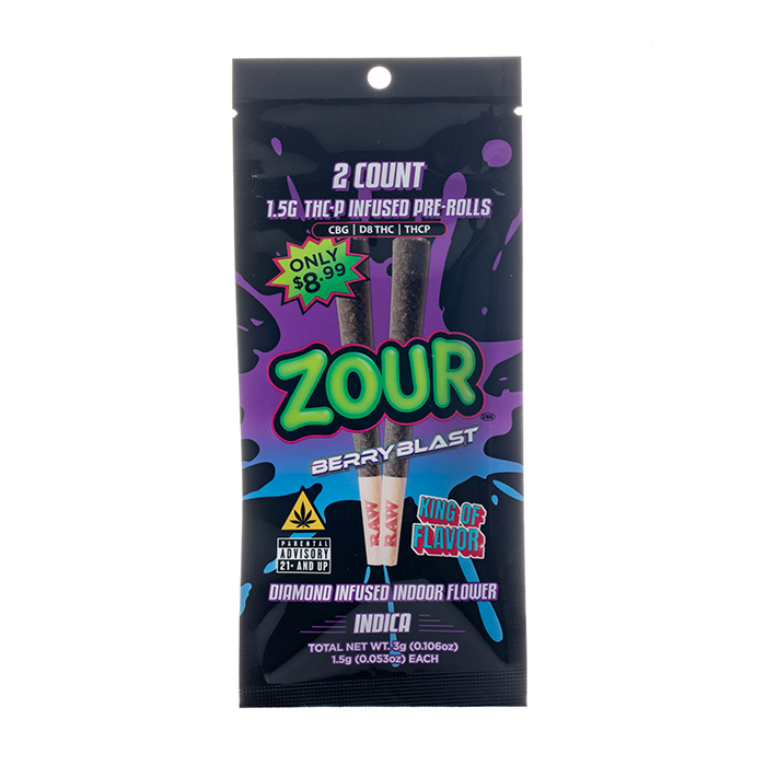 Zour Stash Diamond Infused THCP Prerolls 3G