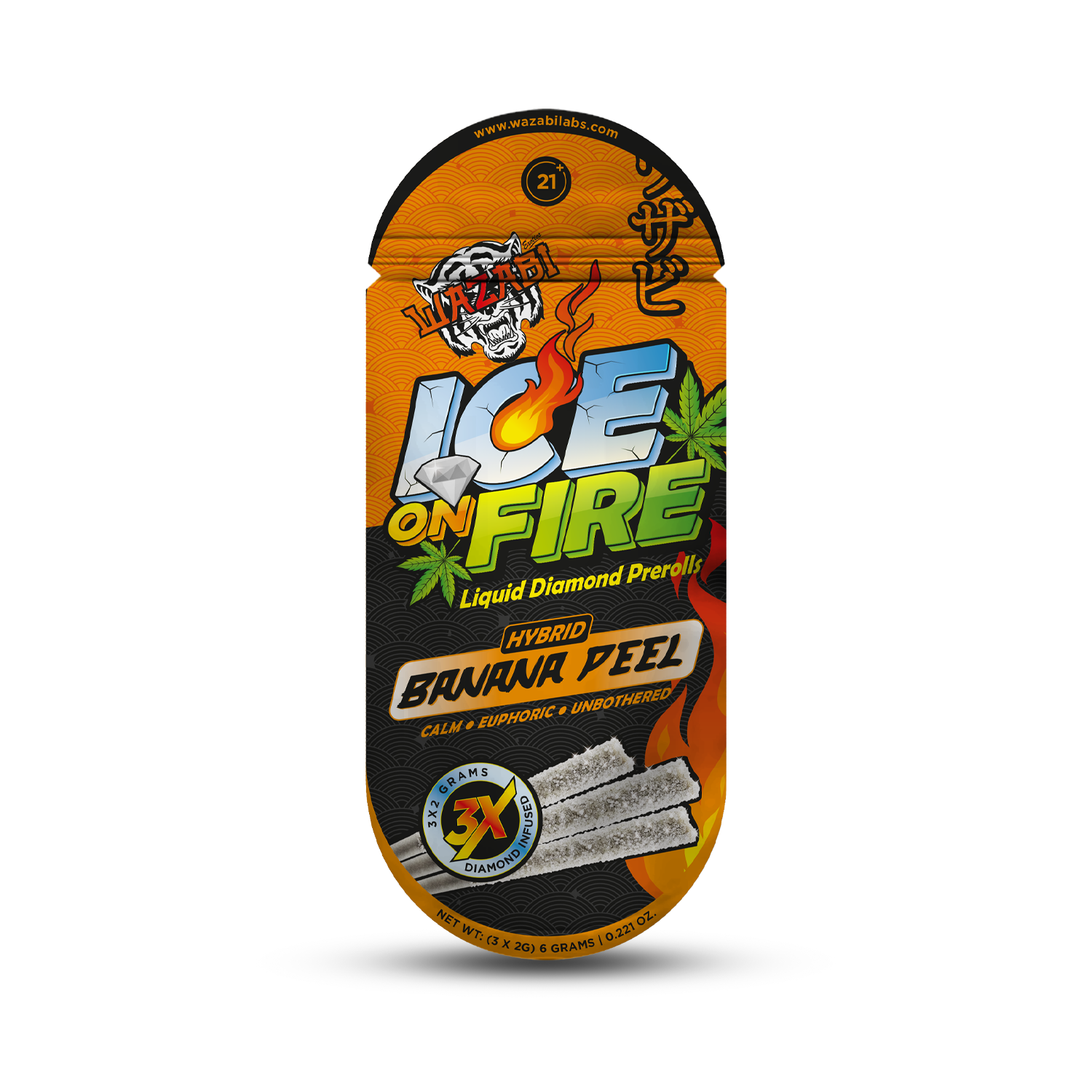 Wazabi Exotics Ice On Fire Pre Rolls 2g 3ct