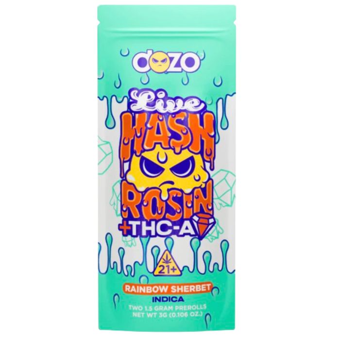 DOZO LIVE HASH ROSIN THC-A PRE ROLLS 1.5G - 2CT