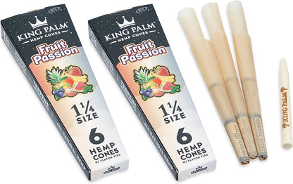 King Palm - 1 1/4 Size Hemp Cones - 6 Counts Per Pack - 30 Packs Per Box