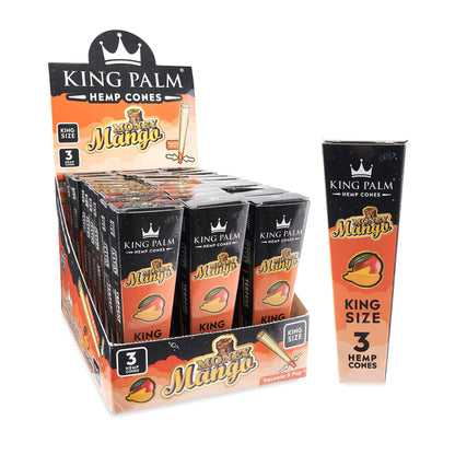 King Palm - KING SIZE Hemp Cones - 3 Counts Per Pack - 30 Packs Per Box