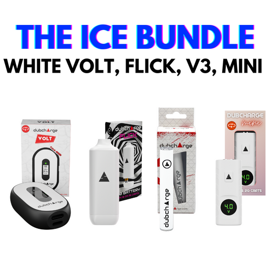DubCharge Ice Bundle: All White Batteries: Volt, Flick, V3, Mini