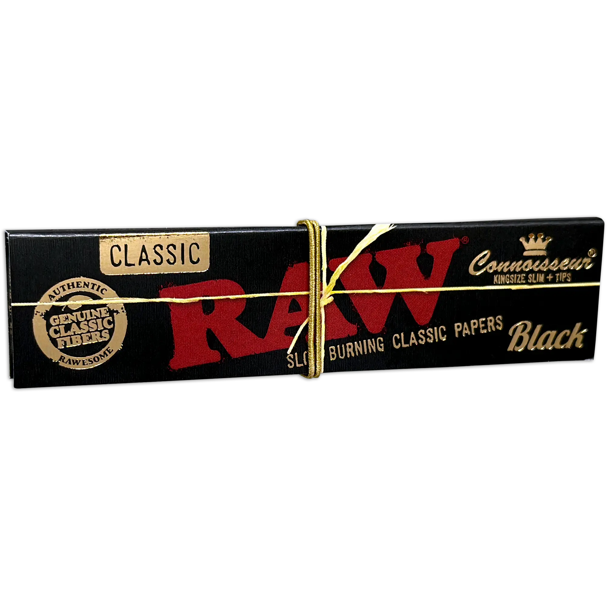 Raw - Classic Black King Size Slim Tips Connoisseur - 24 Counts Per Box