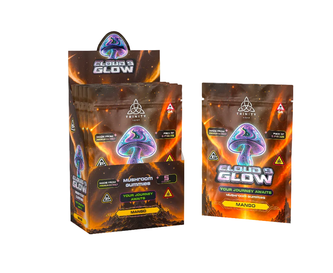Trinity Cloud 9 Glow Mushroom Gummies Mango 5ct pouch