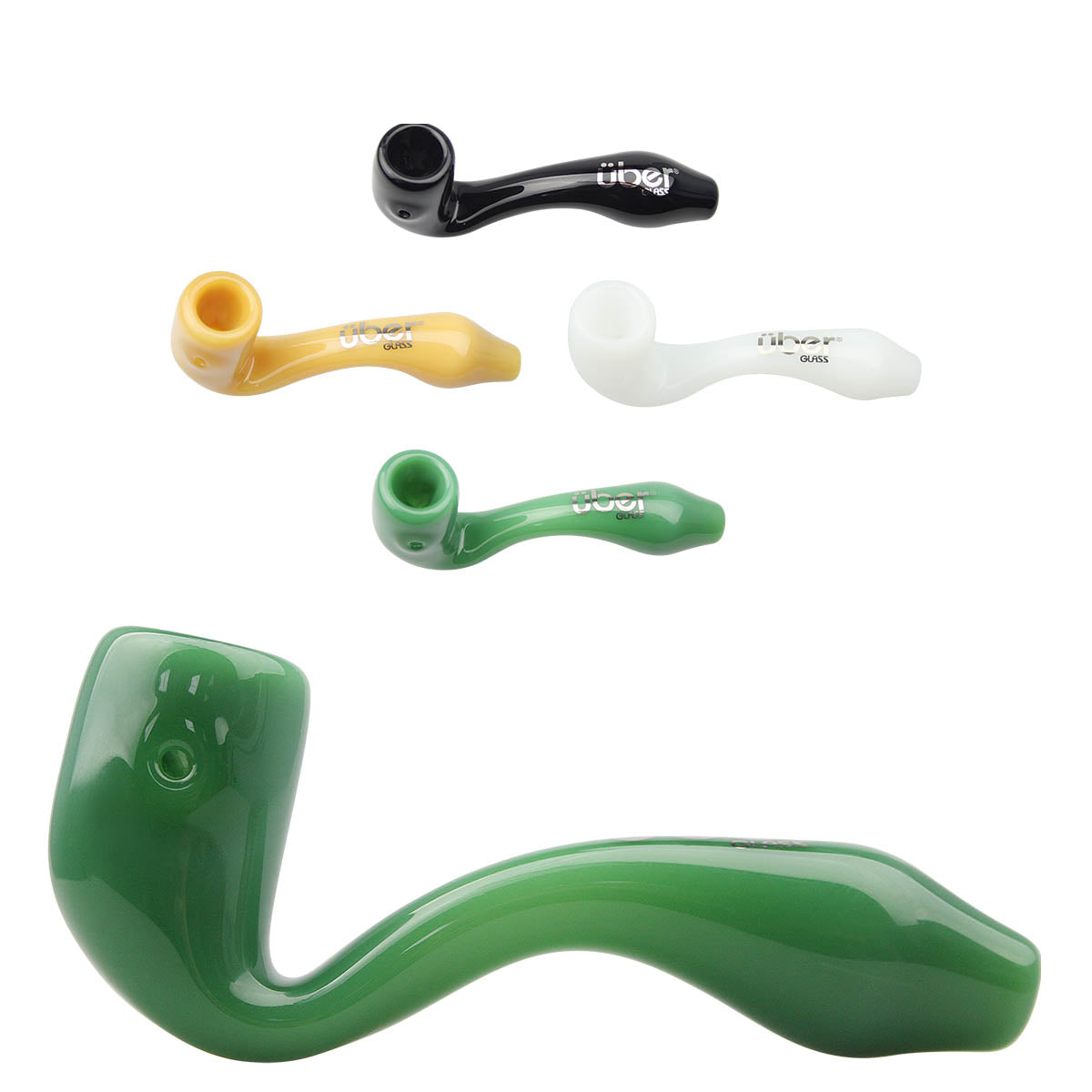 Uber Glass 3.5" Sherlock Pipe - Solid Colors