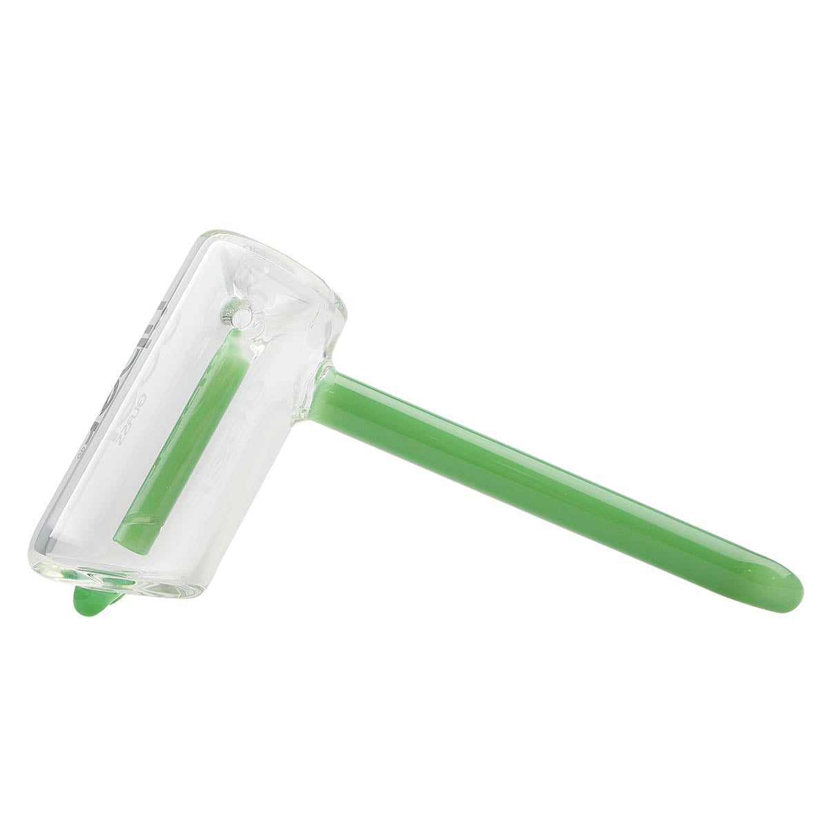 Uber Glass 6" Hammer Bubbler w/ Flat Mouthpiece - Solid Colors