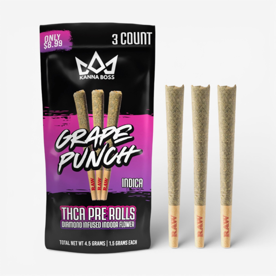 Kanna Boss Diamond Infused Pre-Rolls (3-Pack | 1.5g Each)