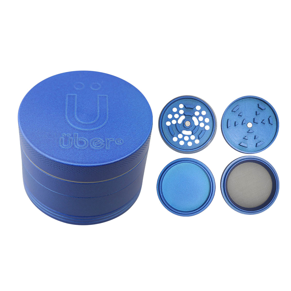 Uber 5.0 Non Stick Grinder 4pc 2.5" 63mm CNC - Matte