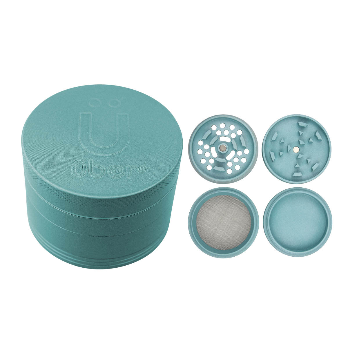 Uber 5.0 Non Stick Grinder 4pc 2.5" 63mm CNC - Matte