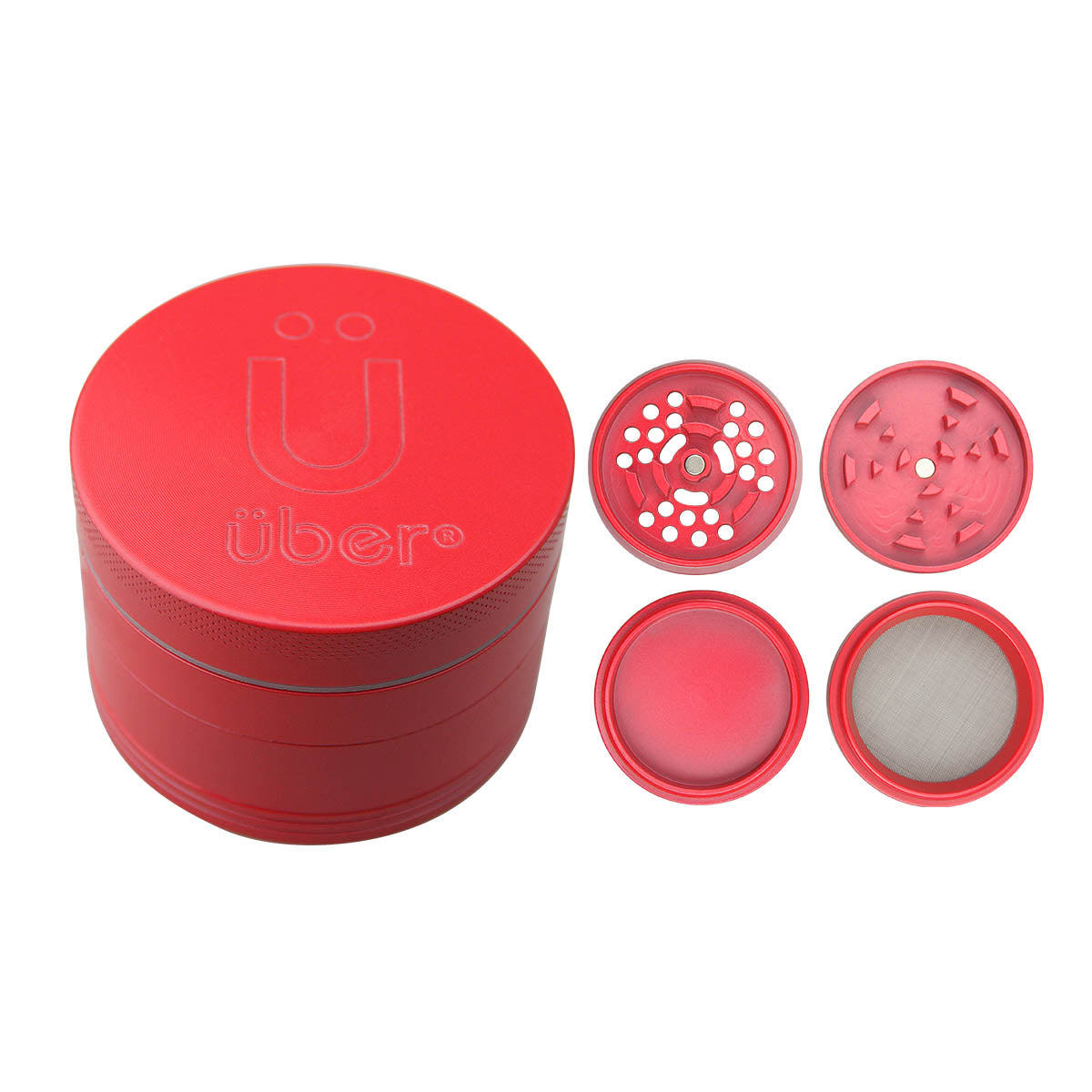 Uber 5.0 Non Stick Grinder 4pc 2.5" 63mm CNC - Matte