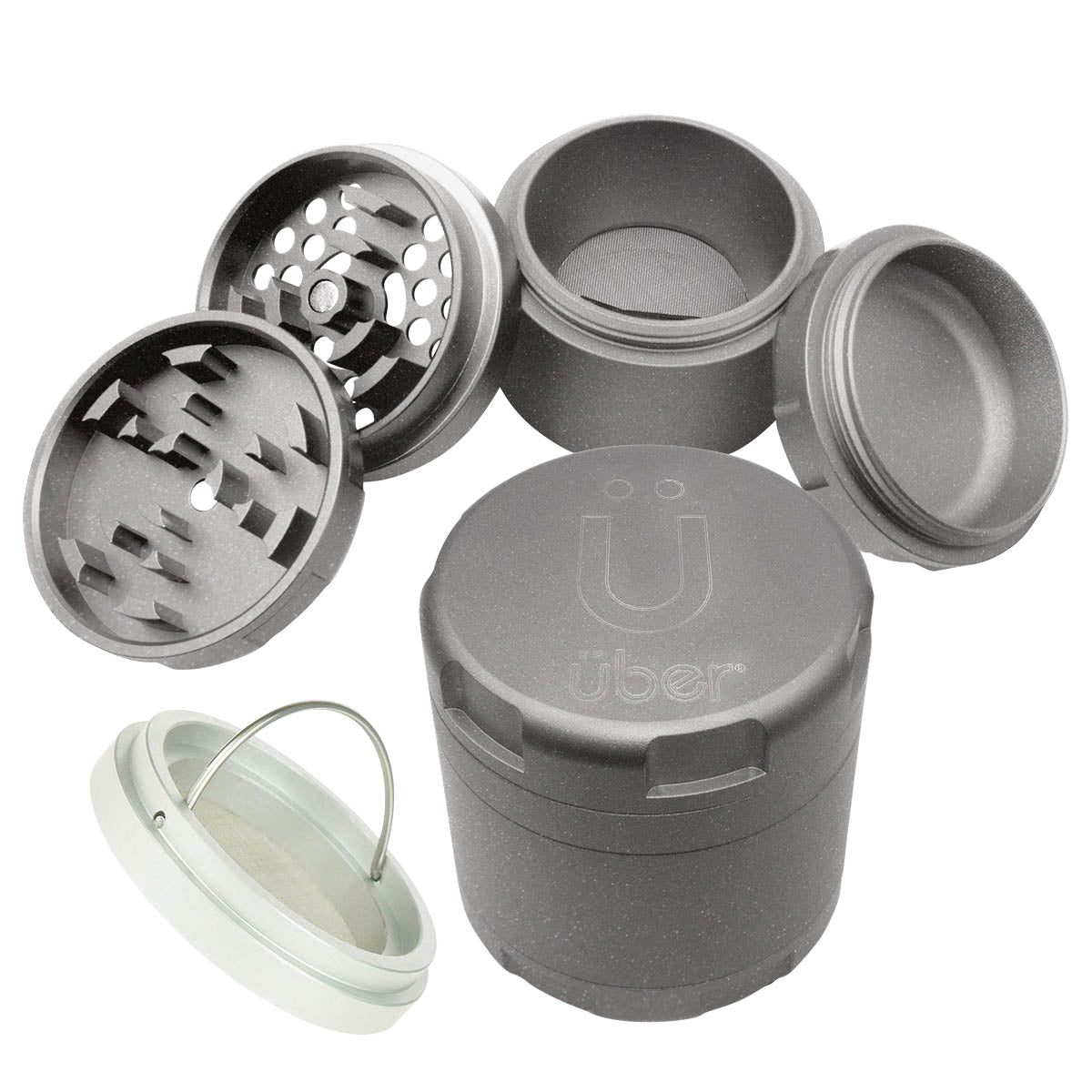 Uber 4.2 Non Stick Grinder 4pc 2.5" 63mm CNC - Matte