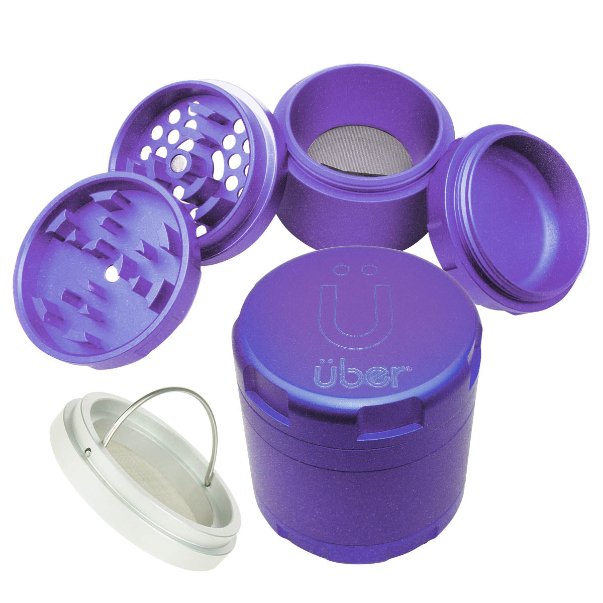 Uber 4.2 Non Stick Grinder 4pc 2.5" 63mm CNC - Matte