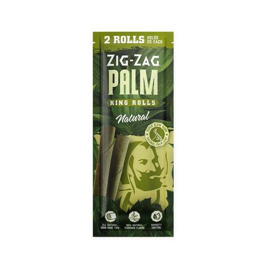 Zig Zag Palm King Rolls - 2 Counts Per Pack - 15 Packs Per Box - Natural