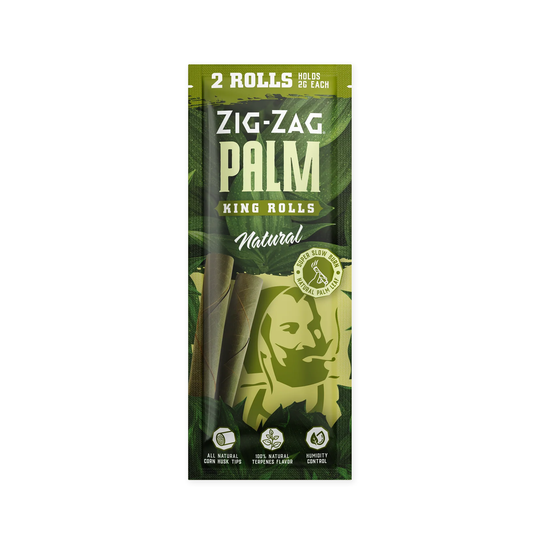 Zig Zag Palm King Rolls - 2 Counts Per Pack - 15 Packs Per Box - Natural